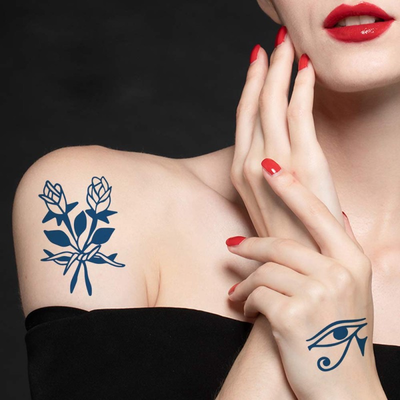 SPX Fruit Juice Children's Tattoo Sticker Cartoon Compass Belly Tattoo Stickers Body Art Semi-permanent Finger Collarbone Tattoo