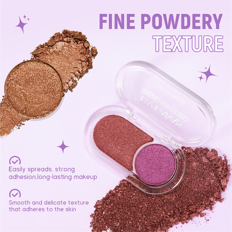 HANDAIYAN Color Collision Two-tone Custom Logo Eyeshadow Palette Glitter Eye Makeup Wholesale