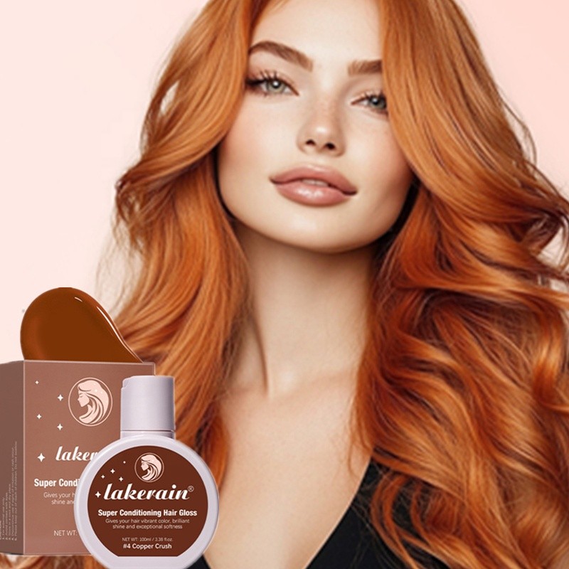 Lakerain 100ml Super Conditioning Hair Gloss Smoothing Hair Coloring Gloss Enhancing Brown Copper Purple Hair Coloring Wax