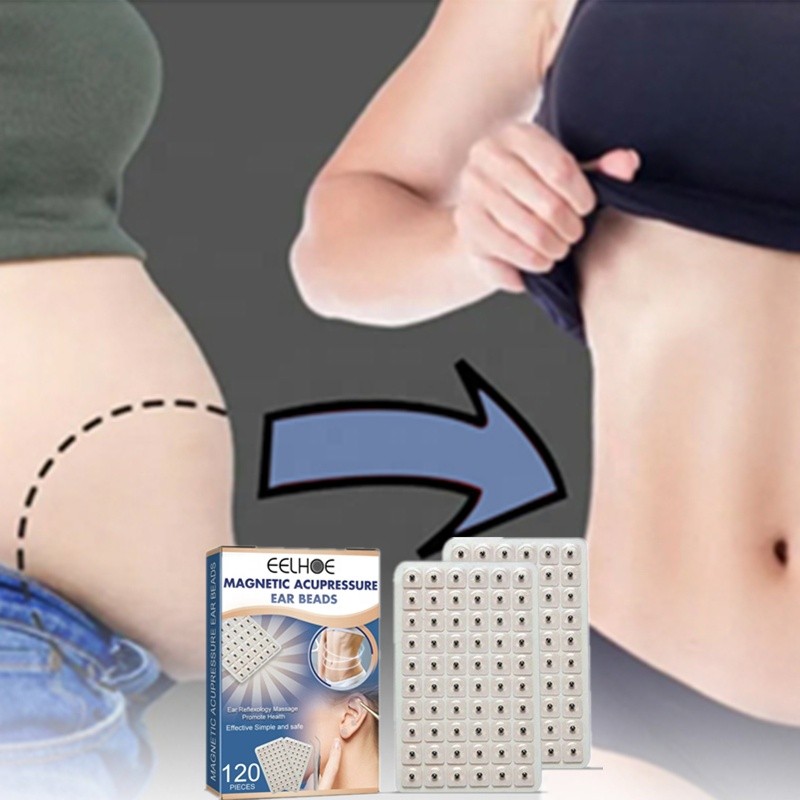 EELHOE 120 Patches Flaccid Skin Relieving Dark Circkles Wrinkles Removing Magnetic Acupressure Ear Beads Slimming