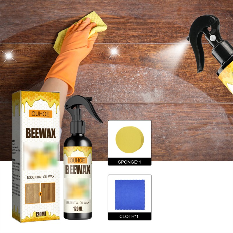 OUHOE Beeswax Essential Oil Anti Mildew Wooden Products Polishing Nourishing Scratches Diluting Furniture Beeswax Spray Set