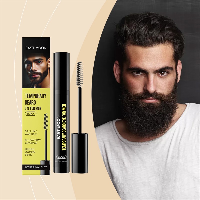 EAST MOON 12ml Beard Eyebrow Nourishing Blackening Soft Keeping Temporary Beard Dye for Men