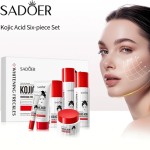 Sadoer曲酸皮肤护理套装提亮黑眼圈淡化洁面乳爽肤水精华霜雀斑六件套