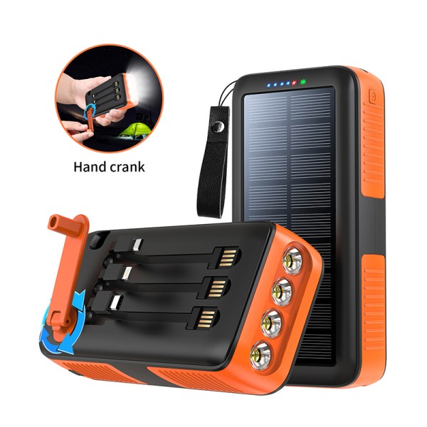 Solar Power Bank Supplier - OEM 63200mAh Hand Crank 4 Lights