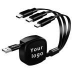 USB Cable Factory - 3A 3-in-1 Retractable Fast Charge