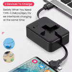 USB Cable Manufacturer - 3A Telescopic Three-in-One