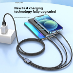 USB Cable Factory - 66W 6A Braided 3-in-1 Cable