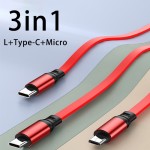 USB Cable Manufacturer - 1.2M 3-in-1 Retractable OEM