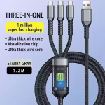 USB Cable Factory - 120W 3-in-1 Transparent Cable