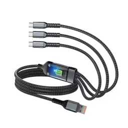 USB Cable Factory - 120W 3-in-1 Transparent Cable