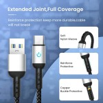 Data Cable Supplier - OEM 3A Nylon Braid USB to Type C Cable