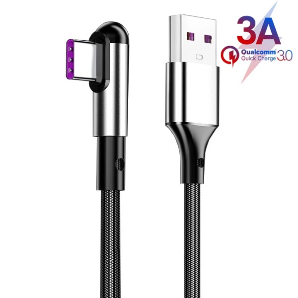 USB Cable Manufacturer - OEM 3A 90 Degree Right Angle Type C