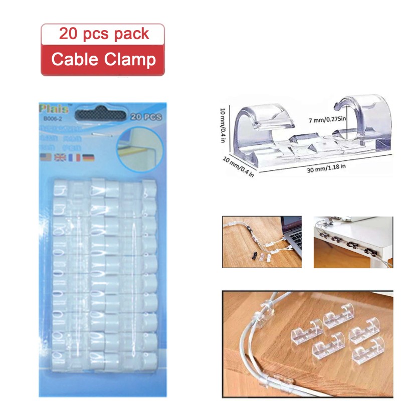 Cable Organizer Manufacturer - 20pcs Pack Desk Clamp