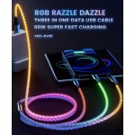 Fast Charging Cable Factory - Transparent Braided 3 in 1 Cable