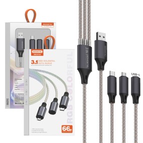Fast Charging Cable Factory - Transparent Braided 3 in 1 Cable