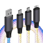 Fast Charging Cable Factory - Transparent Braided 3 in 1 Cable