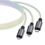 Fast Charging Cable Factory - Transparent Braided 3 in 1 Cable