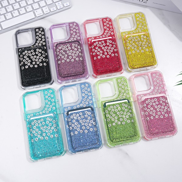 Glitter Phone Case Factory - Magnetic Card Holder Shockproof Cover