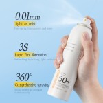 OEM纯素防晒喷雾SPF 50轻量不油腻150ml/5.1fl oz防晒喷雾高保护广谱UVA/UVB