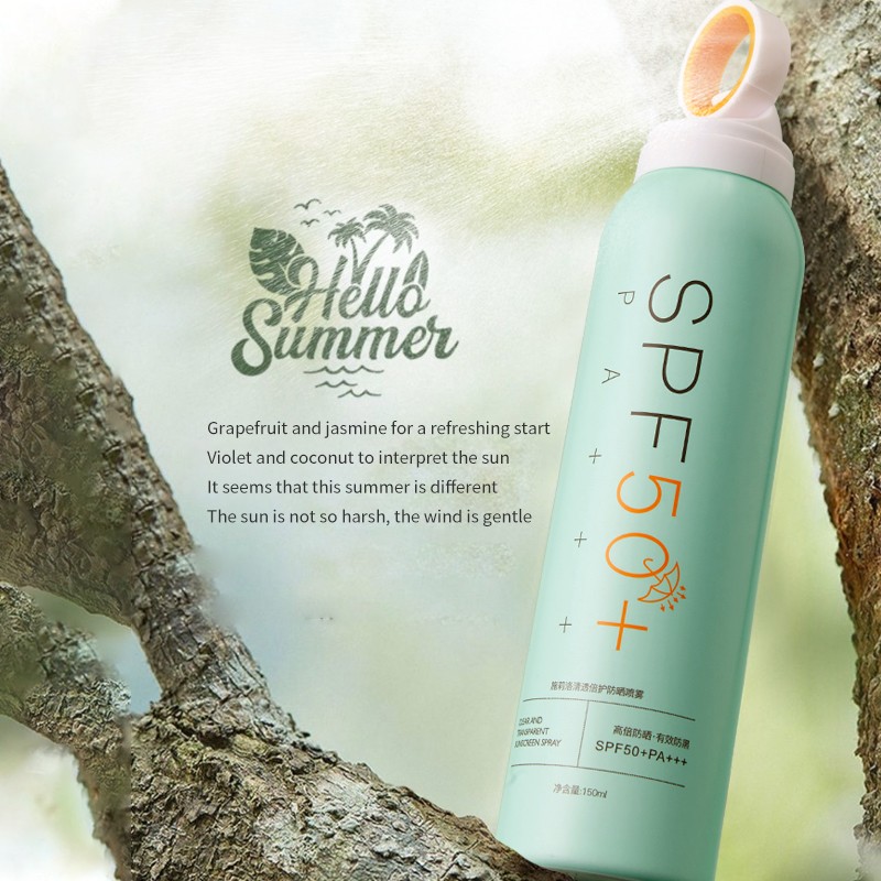 Wholesale Vegan SPF 50 Broad-Spectrum Face Body UV Protection Mist High Protection Titanium Dioxide Sunscreen Spray