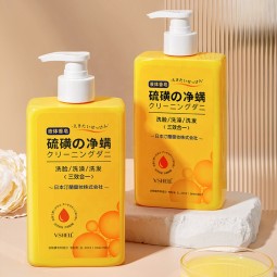 OEM日本硫磺防螨液痤疮皮肤科医生批准用于洗脸，手，头发和身体清洁皂