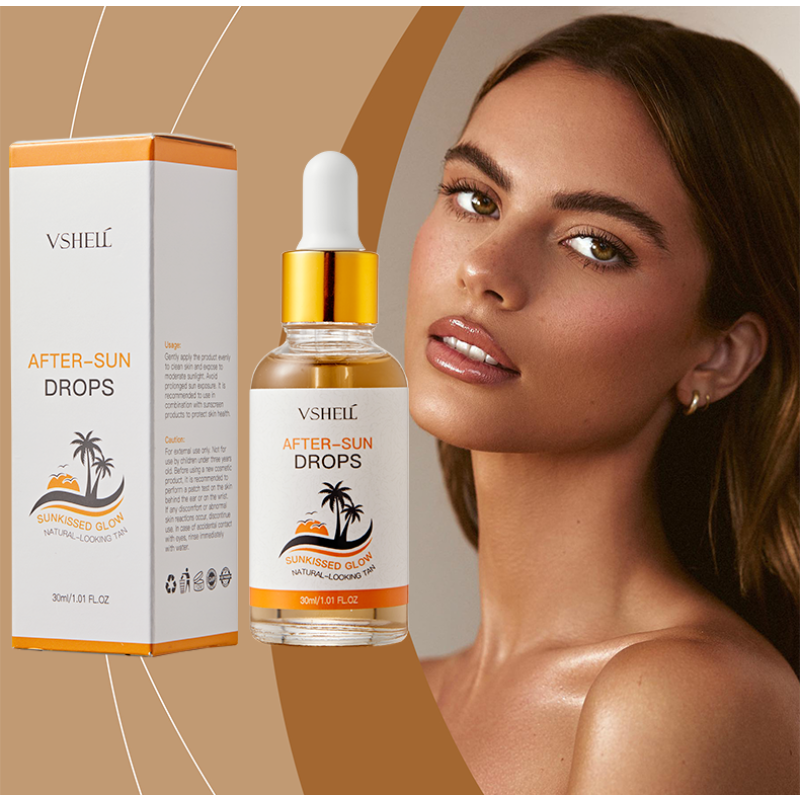 Vegan Herbal Essence for Even Skin Tone Wheat Skin Tanning Drop Oil with Vitamin C and Peptides Moisturizing Blackening