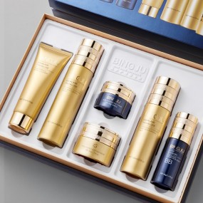 BINGJU 6-Piece Gold Skincare Set Cold Extracted Plant Herbal Essence for Face Soothing Moisturize Facial Skin Care