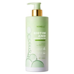 私人标签生物素氨基酸洗发水500ml/16.9液盎司头发生长光泽深层修复滋养头发加强洗发水
