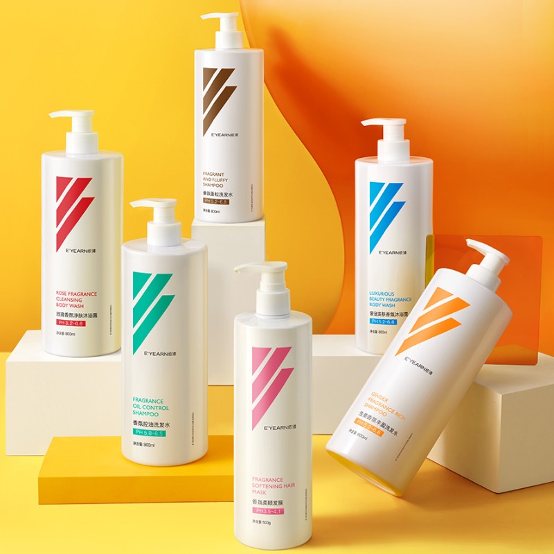 Organic Ginger Hair Shampoo and Body Wash Set Rose Sulfate-Free Bath Products with Natural Ingredients