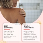 纯素温和樱桃角质层磨砂膏乳木果油注入草药玫瑰桃柠檬炭盐保湿液体身体磨砂膏OEM
