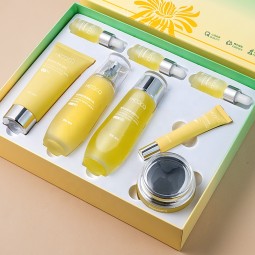 批发8件天然草药护肤套装豪华金盏花面霜乳液爽肤水精华眼霜洗面露盒装套件