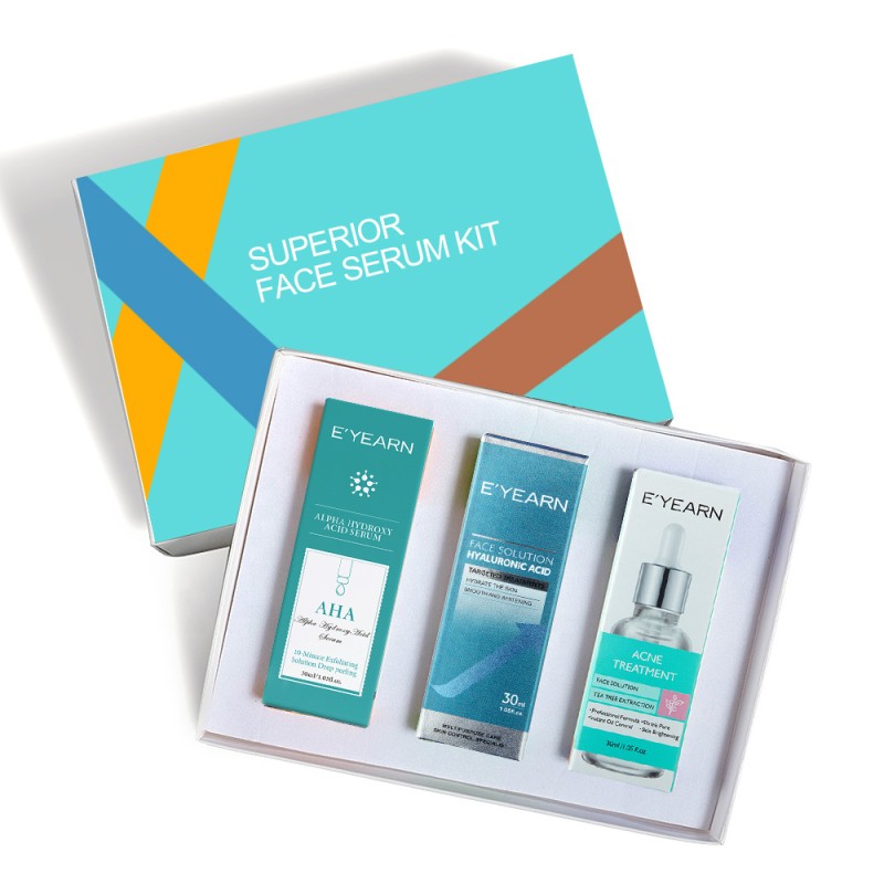 OEM 30ml Face Serum Hyaluronic Acid Tea Tree Anti Acne Anti-wrinkle Pore Shrinking Exfoliator Face Serum Facial Serum Set