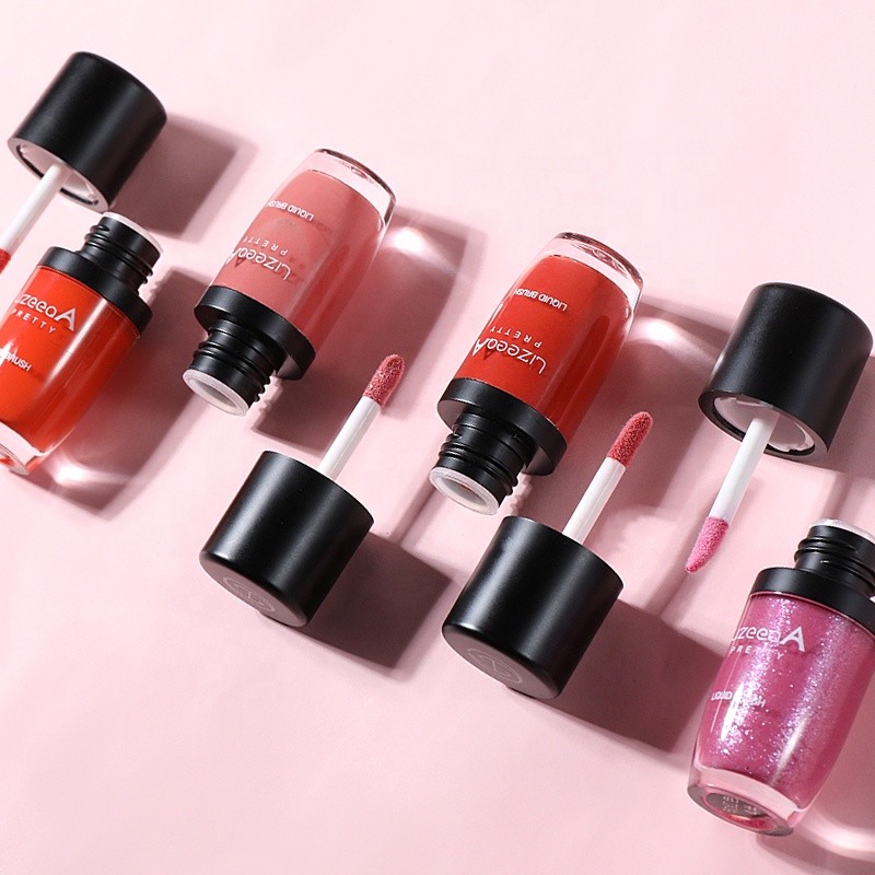 Custom Logo Color Bare Cheeks Liquid Face Cream Blush Glow Makeup Matte Pearl Waterproof Long Lasting Liquid Blusher for Fair