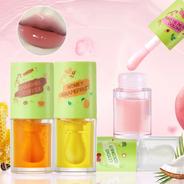 OEM批发油脂唇彩滴5ml / .17盎司天然保湿透明光泽丰满发光彩妆干唇护理唇色
