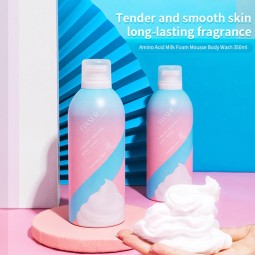 私人标签酸奶摩丝沐浴乳霜氨基酸注入丝状皮肤泡沫沐浴露泡沫浴清爽香水