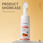 Vshell草本姜黄洁面乳深层清洁保湿泡沫，用于油性皮肤和紧致油，用于干燥皮肤痤疮护理