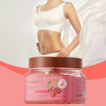 纯素温和樱桃角质层磨砂膏乳木果油注入草药玫瑰桃柠檬炭盐保湿液体身体磨砂膏OEM