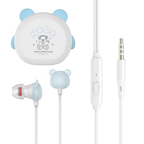 Wired Earphones Manufacturer - Cartoon Bear Box Music Earphones