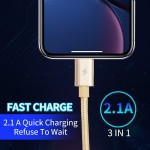 USB Cable Factory - 3 in 1 Nylon Braided Charging Cable