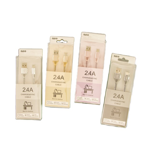 Type C Cable Factory - 2.4A Braided USB Charging Cable