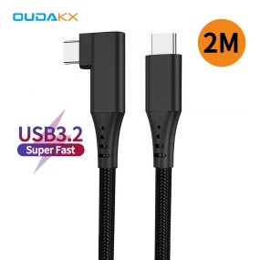 USB Cable Supplier - OEM 90-Degree Type C 240W 4K