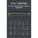 USB Hub Factory - OEM 12 Port USB C HUB 87W PD