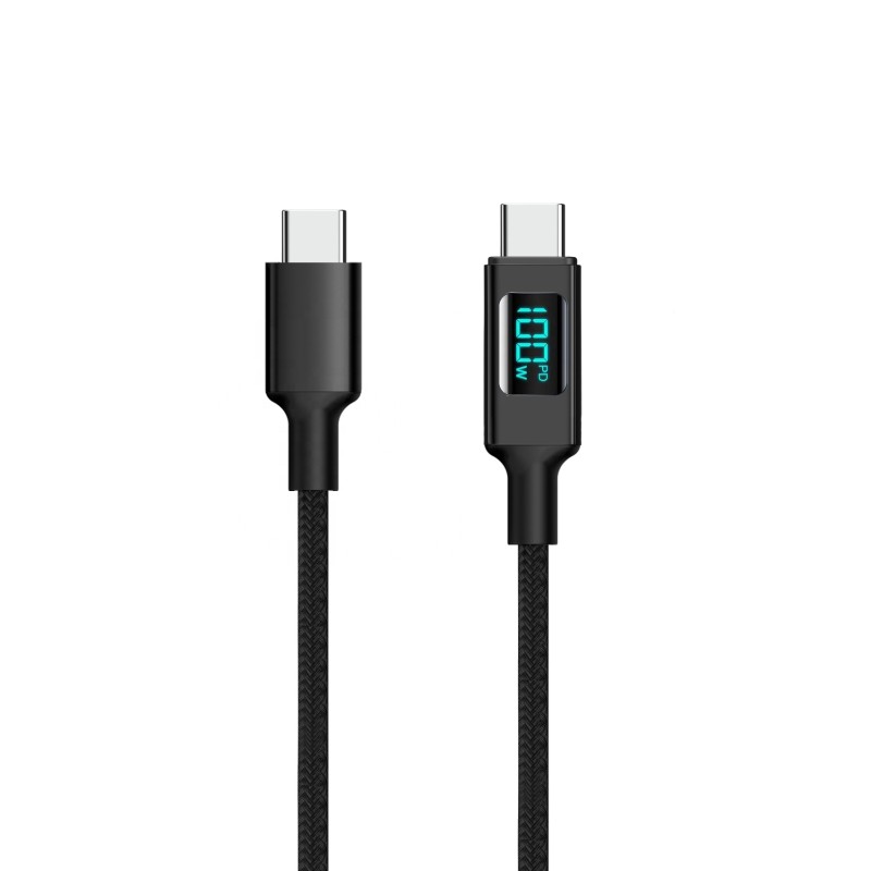 USB Cable Factory - OEM Nylon Digital Display Type-C