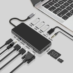 USB Hub Factory - OEM 12 Port USB C HUB 87W PD