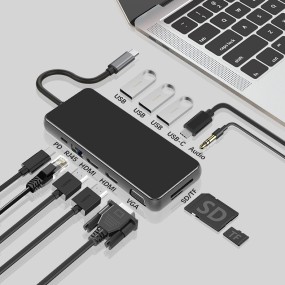 USB Hub Factory - OEM 12 Port USB C HUB 87W PD