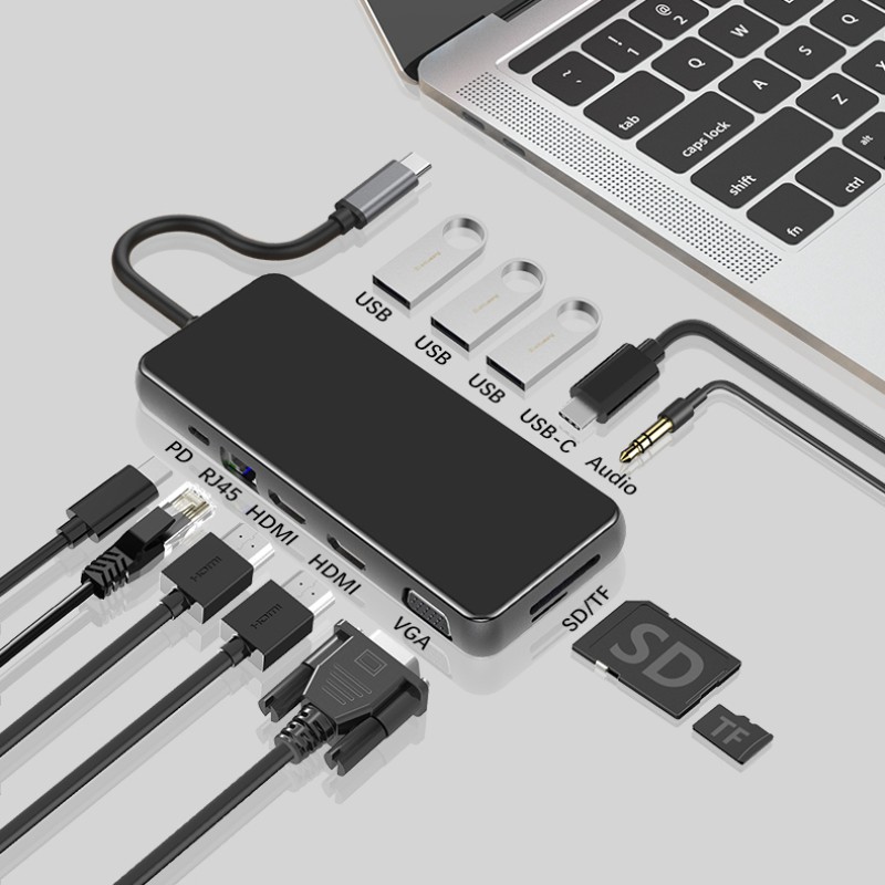 USB Hub Factory - OEM 12 Port USB C HUB 87W PD