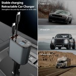 Car Charger Factory - 86W 4 in 1 Fast Retractable Charger