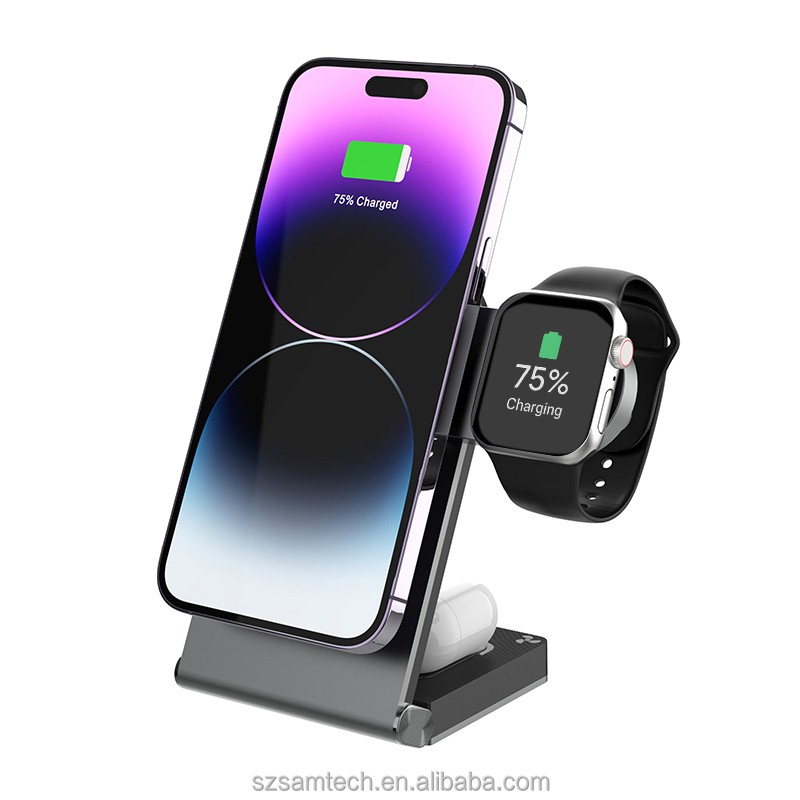 Wireless Charger Manufacturer - Tri-Fold 15W Fast Wireless Charger