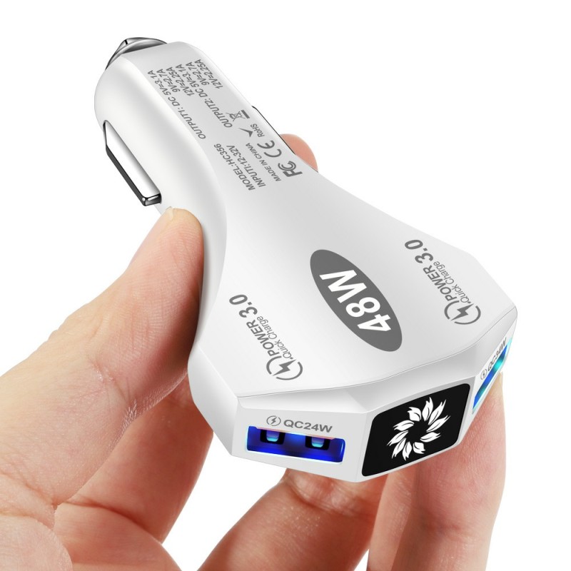 Car Charger Factory - 48W QC3.0 Dual Port USB Car Charger