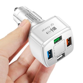 Car Charger Factory - 4 in 1 QC3.0 USB Type C PD Charger